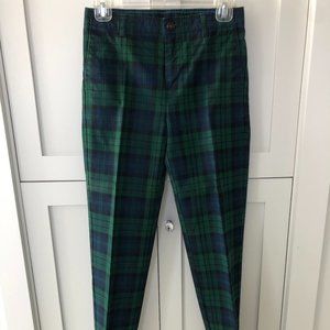 Lands End Boys Black Watch Plaid Pants